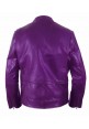 Men's Purple Burnt Leather Jacket